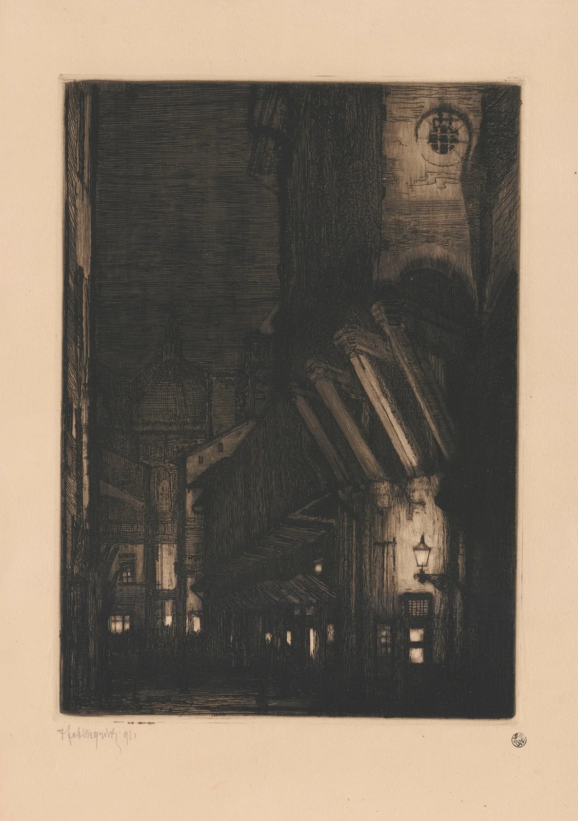 Street in Bologne, 1911 av Feliks Jabłczyński