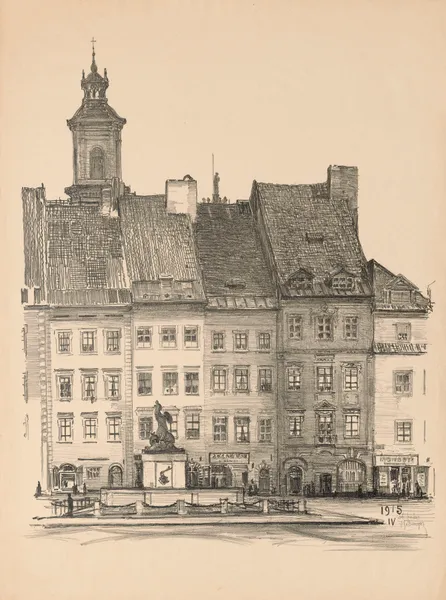 The Old Town Market Square – by the castle av Feliks Jabłczyński