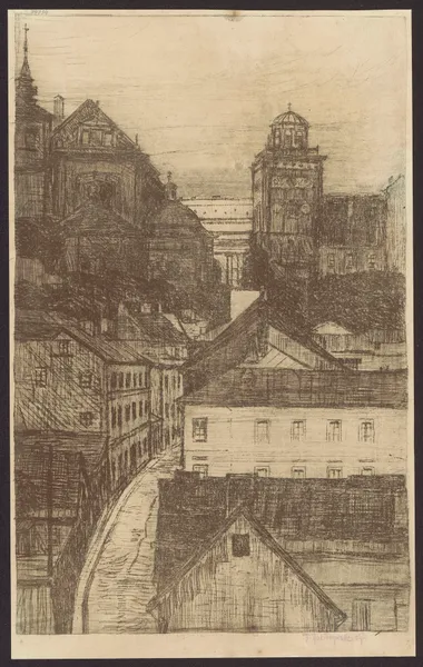 View of Mariensztat Street towards Krakowskie Przedmieście Street av Feliks Jabłczyński
