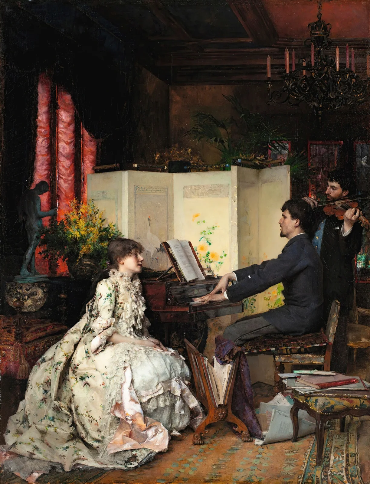 The duet av Pascal-Adolphe-Jean Dagnan-Bouveret