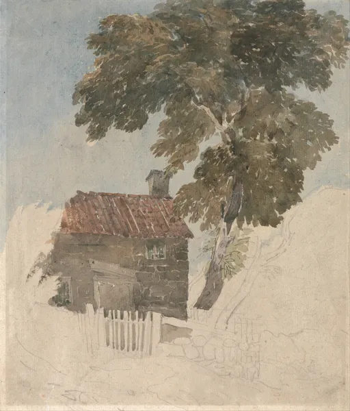 Cottage and Trees av David Cox