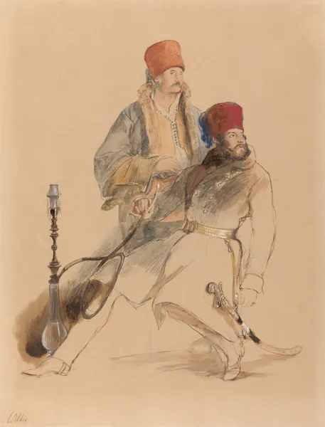 Captain Leigh and His Dragoman av Sir David Wilkie