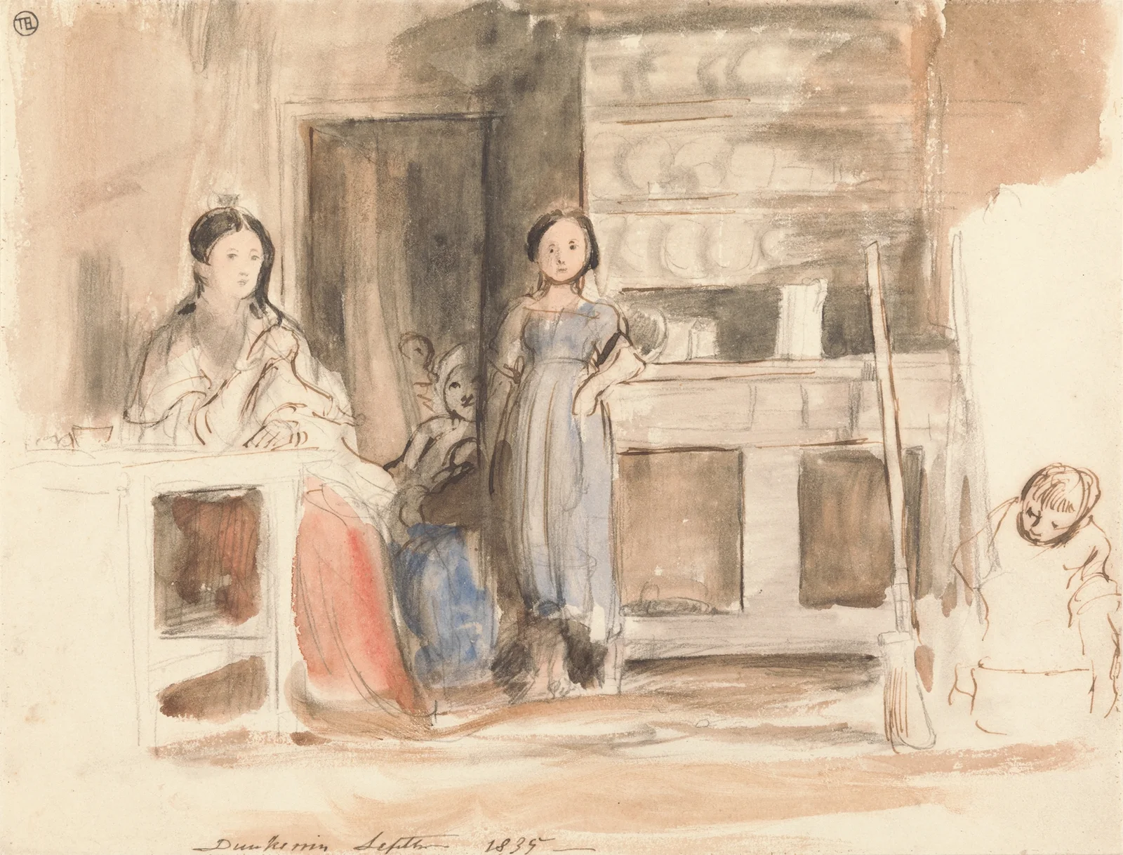 Kitchen Scene; Dunkerrin, September 1835 av Sir David Wilkie