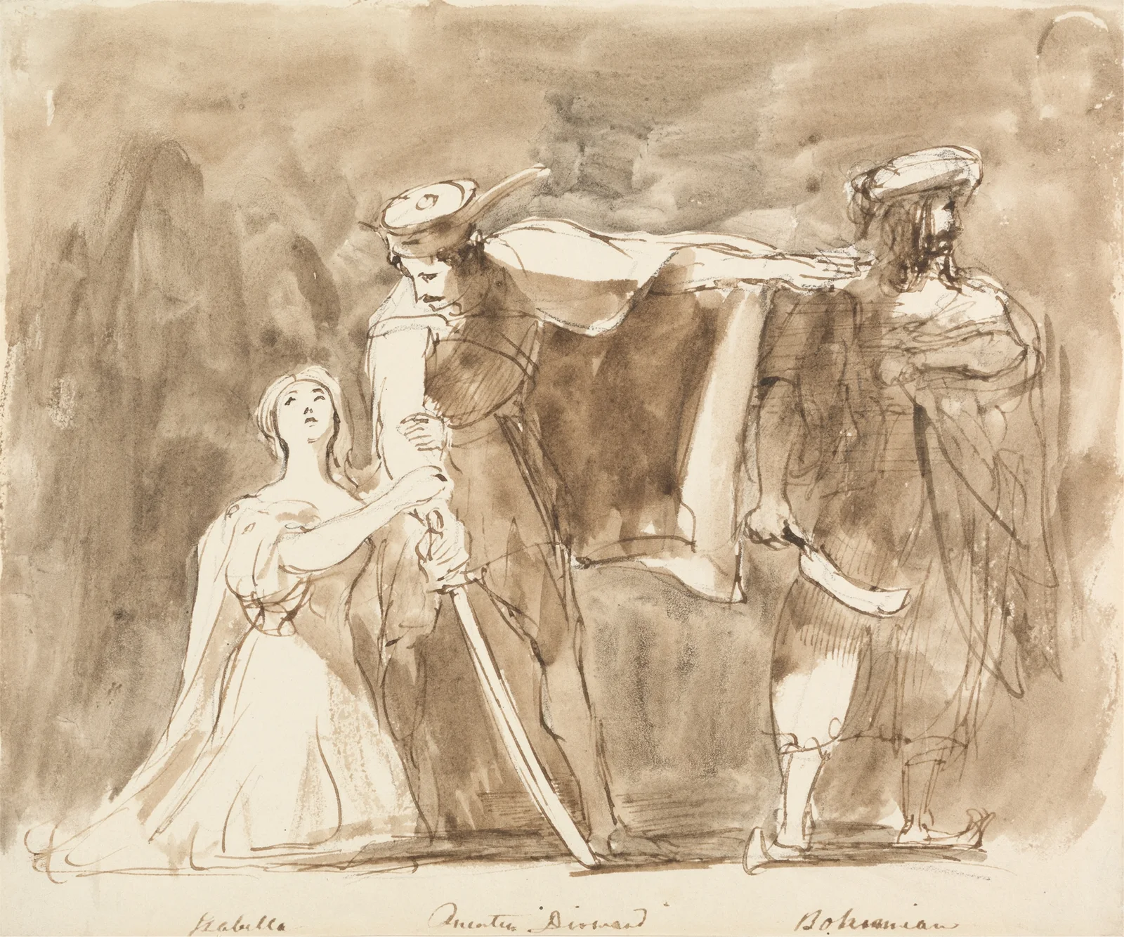 Scene from Quentin Durward av Sir David Wilkie