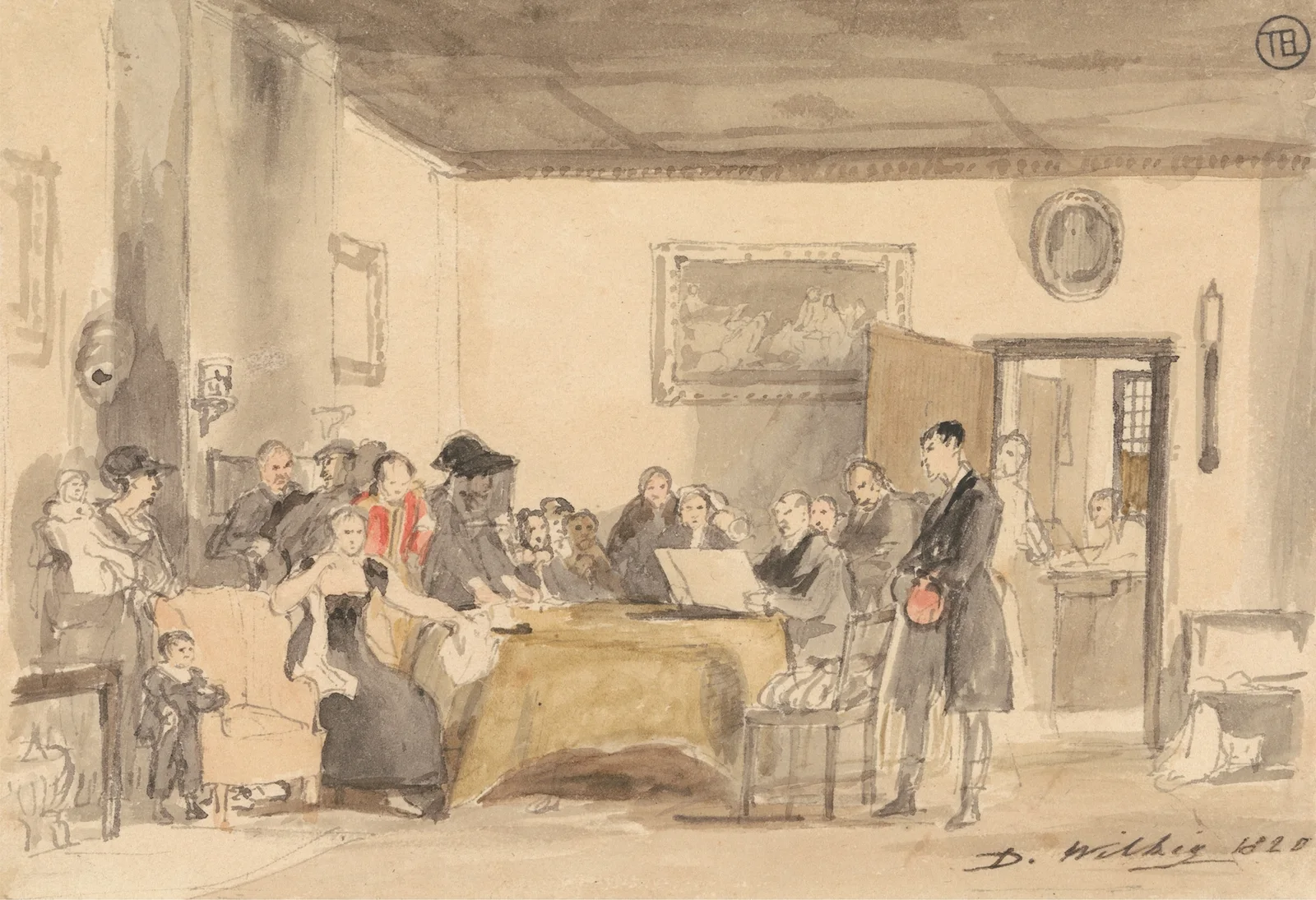 Study for ‘Reading the Will’ av Sir David Wilkie