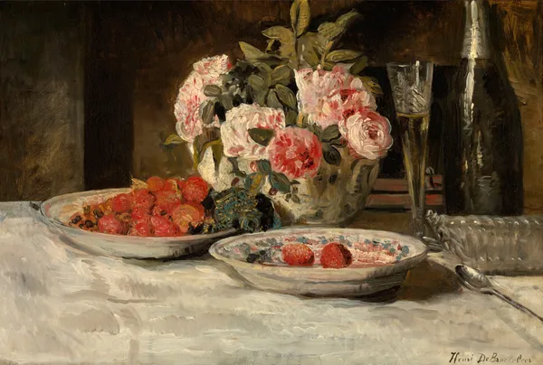 Strawberries and Champagne av Henri de Braekeleer