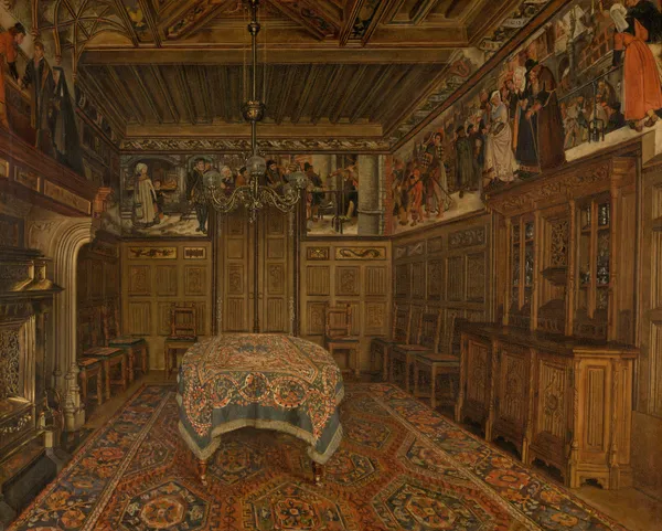 The Dining Room at the Home of the Artist Henri Leys av Henri de Braekeleer
