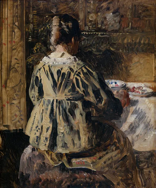 The Meal or Woman Seen from the Back av Henri de Braekeleer