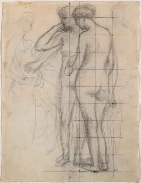 Weibliche Aktstudie, stehend av Pierre Puvis de Chavannes