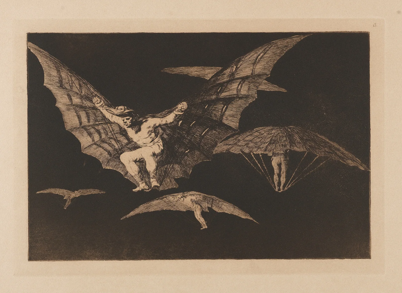 3 Bll. aus ‘Los Proverbios’ av Francisco de Goya