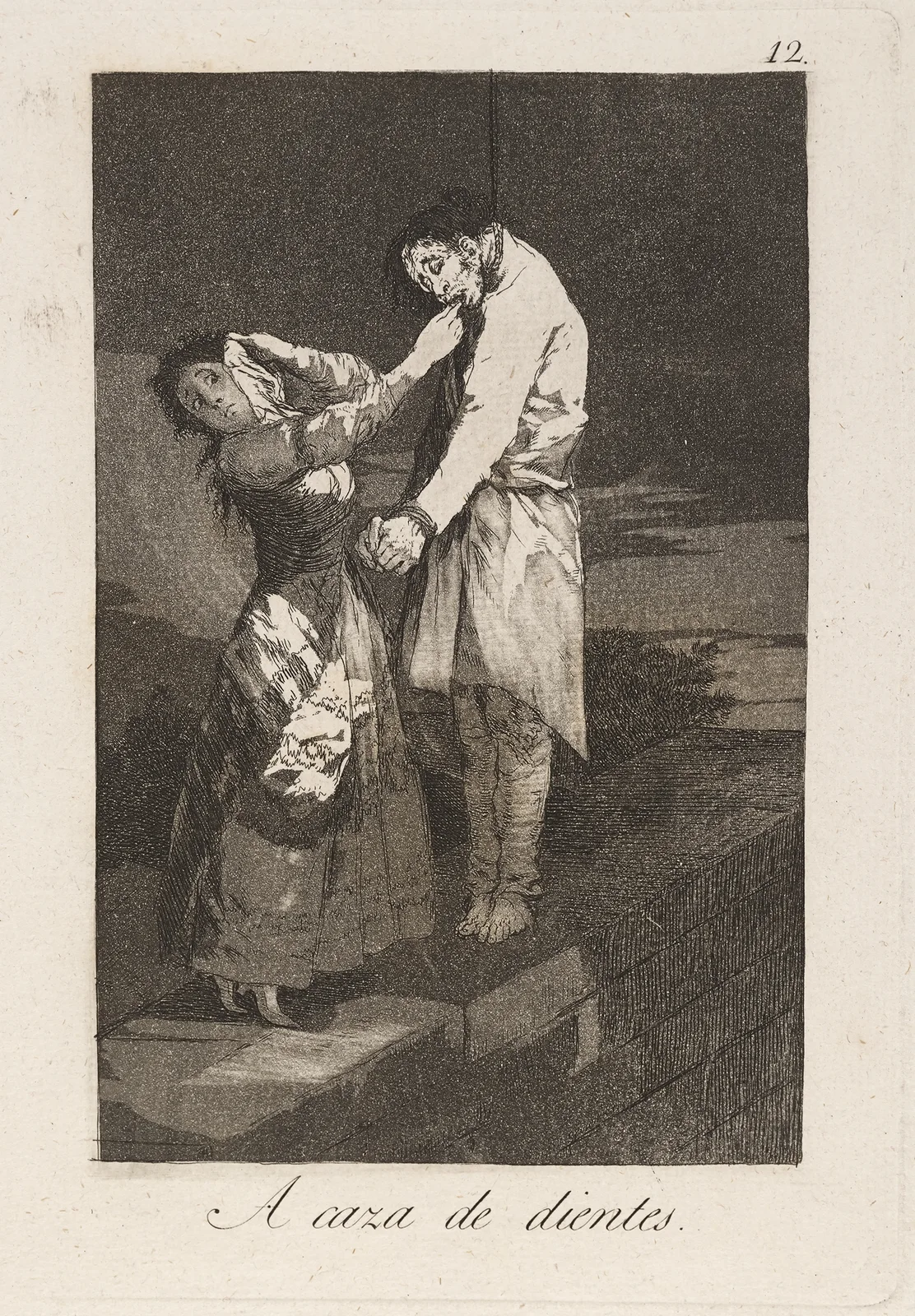 A caza de dientes. (Out hunting for teeth.) av Francisco de Goya