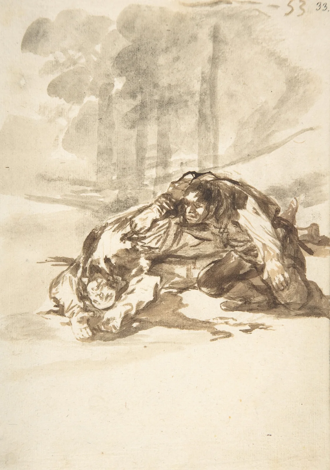 A man stabbing another av Francisco de Goya
