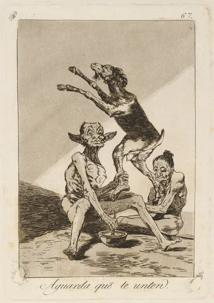 Aguarda que te unten. (Wait till you’ve been anointed.) av Francisco de Goya
