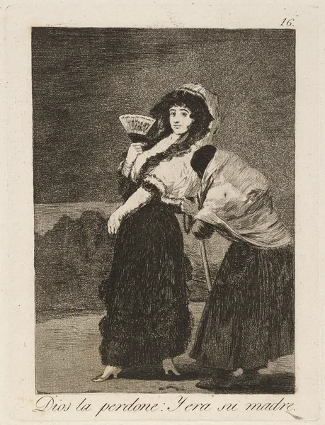 Dios la perdone; Y era su madre. (For heaven’s sake; and it was her mother.) av Francisco de Goya