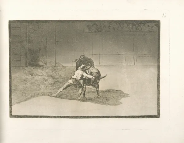 El famoso Martincho poniendo banderillas al quiebro av Francisco de Goya
