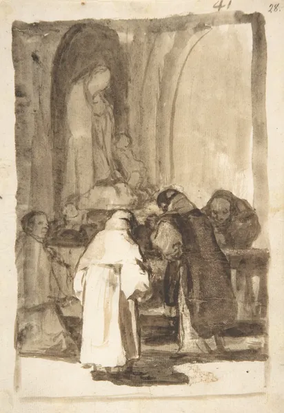 Figures inside a church av Francisco de Goya