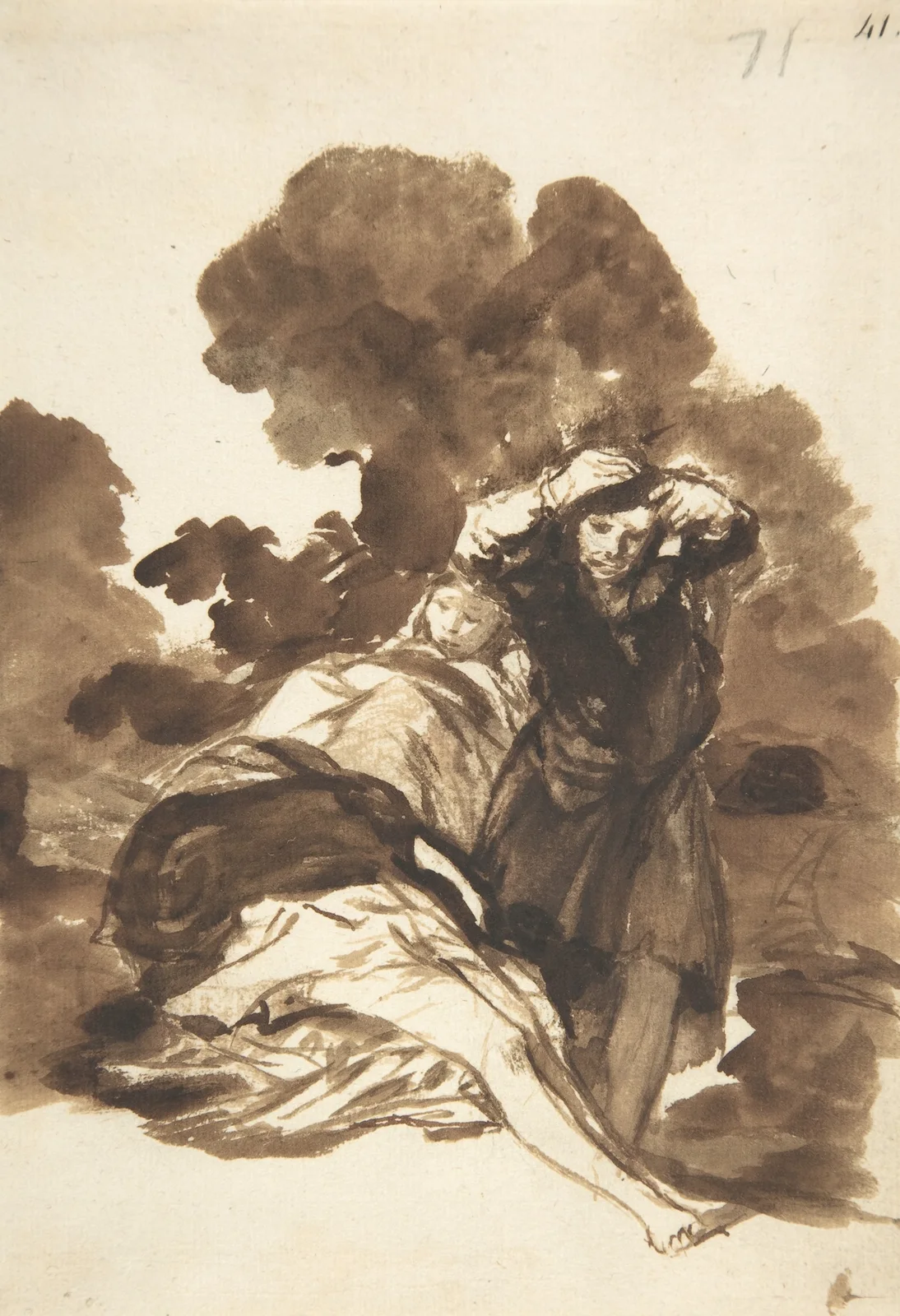 Figures waking from sleep av Francisco de Goya