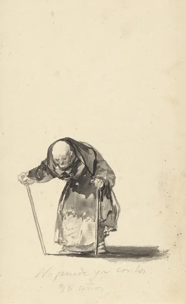 He Can No Longer at the Age of Ninety-Eight av Francisco de Goya