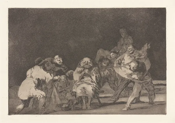 He Who Does Not Like Thee Will Defame Thee in Jest [Loyalty] (El Que No Te Ama, Burlando te Difama [La Lealtad]) av Francisco de Goya