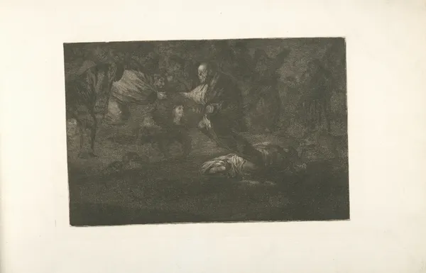 La vieillard errant parmi les fantômes av Francisco de Goya
