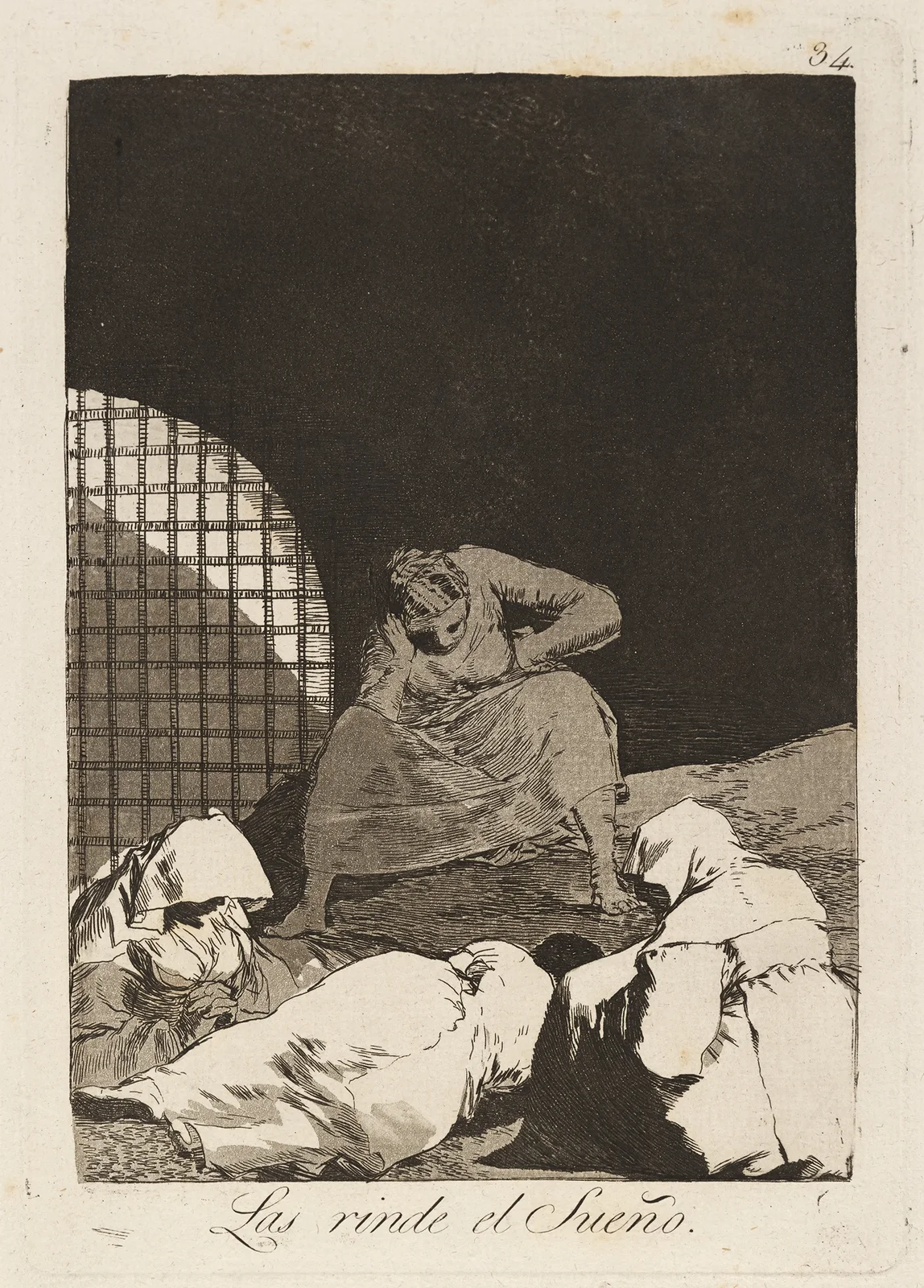 Las rinde el Sueño. (Sleep overcomes them.) av Francisco de Goya
