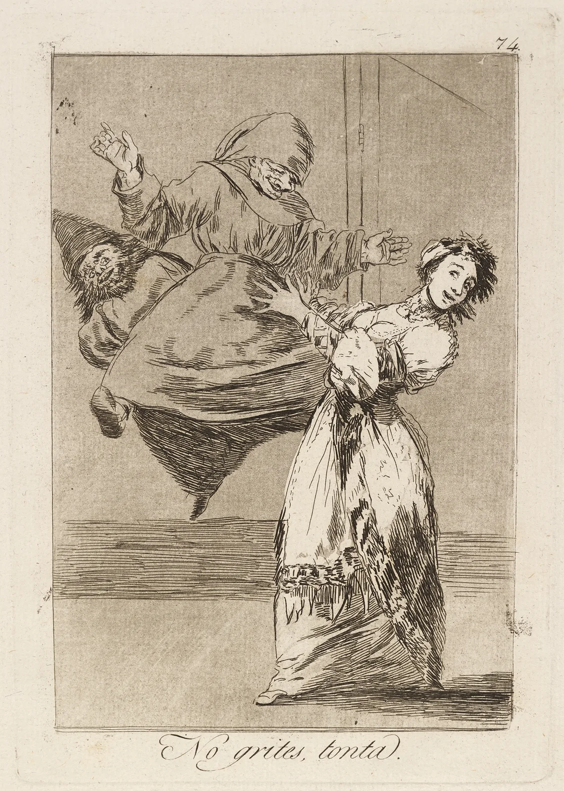 No grites, tonta. (Don’t scream, stupid.) av Francisco de Goya