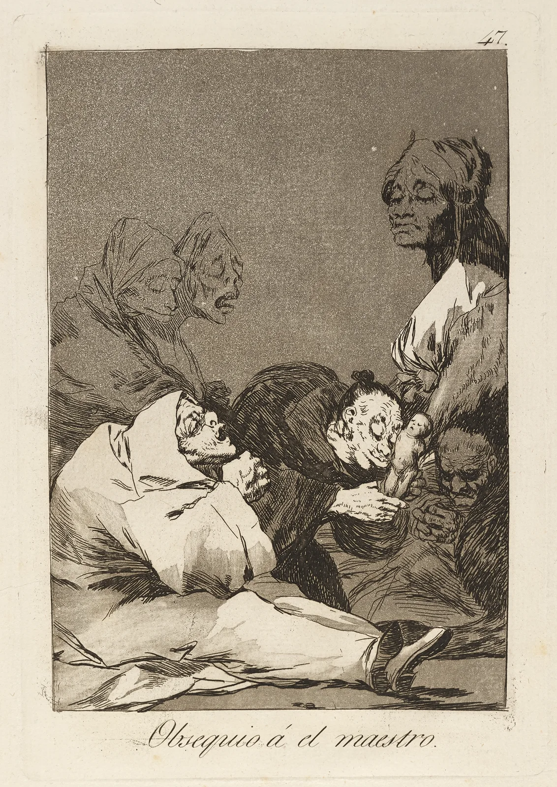 Obsequio á el maestro. (A gift for the master.) av Francisco de Goya