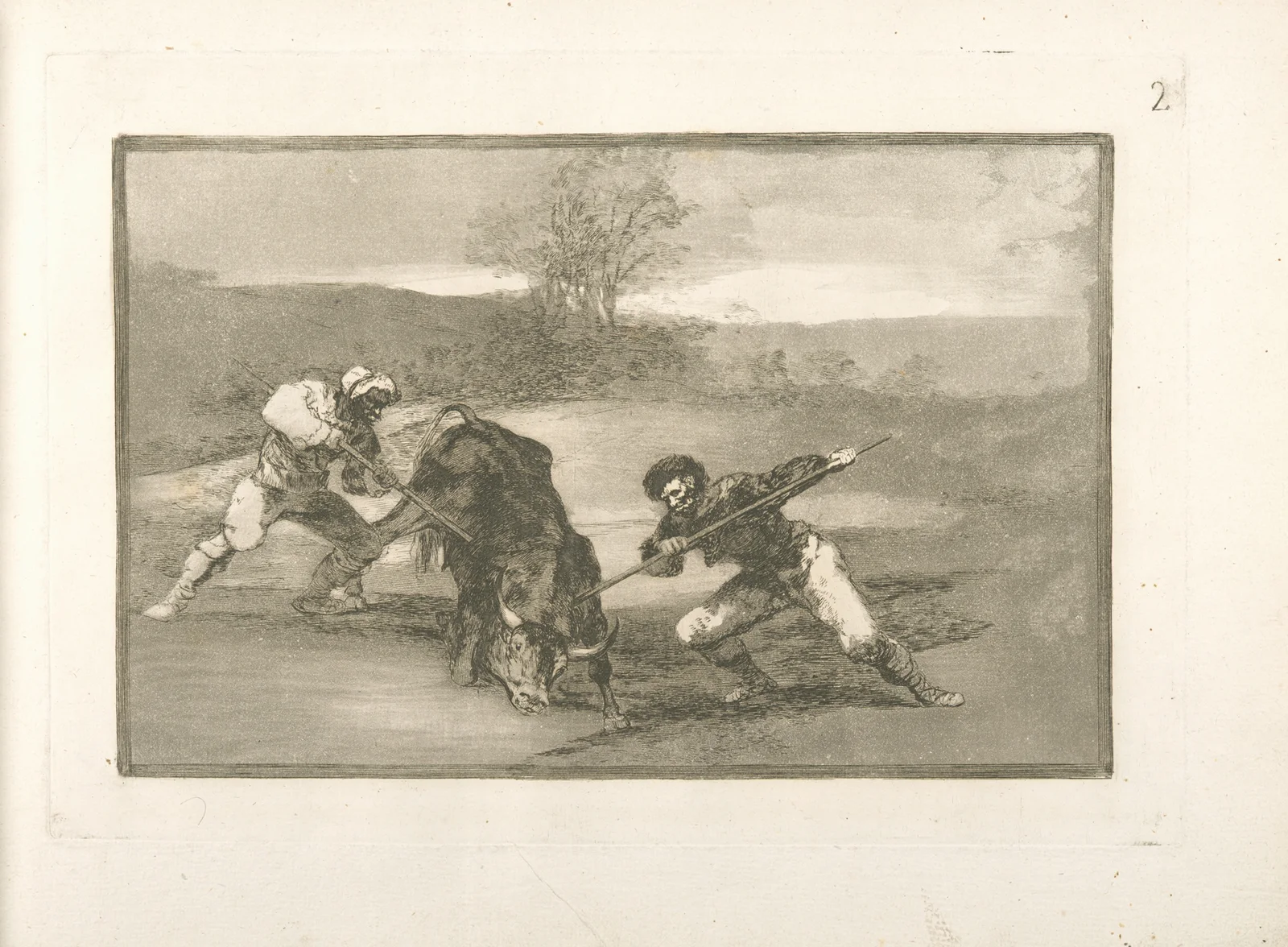 Otro modo de cazar á pie av Francisco de Goya