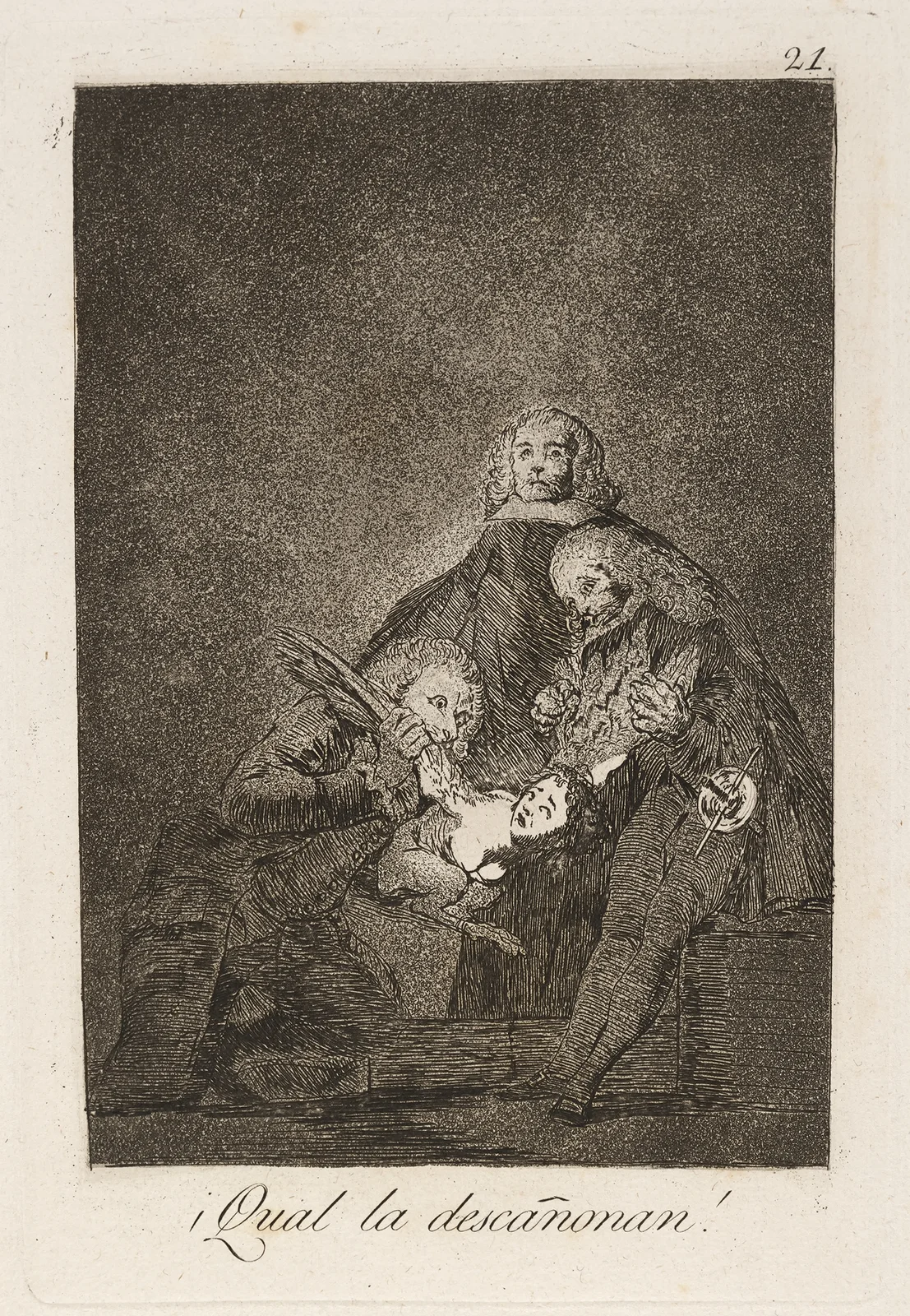 Qual la descañonan! (How they pluck her!) av Francisco de Goya