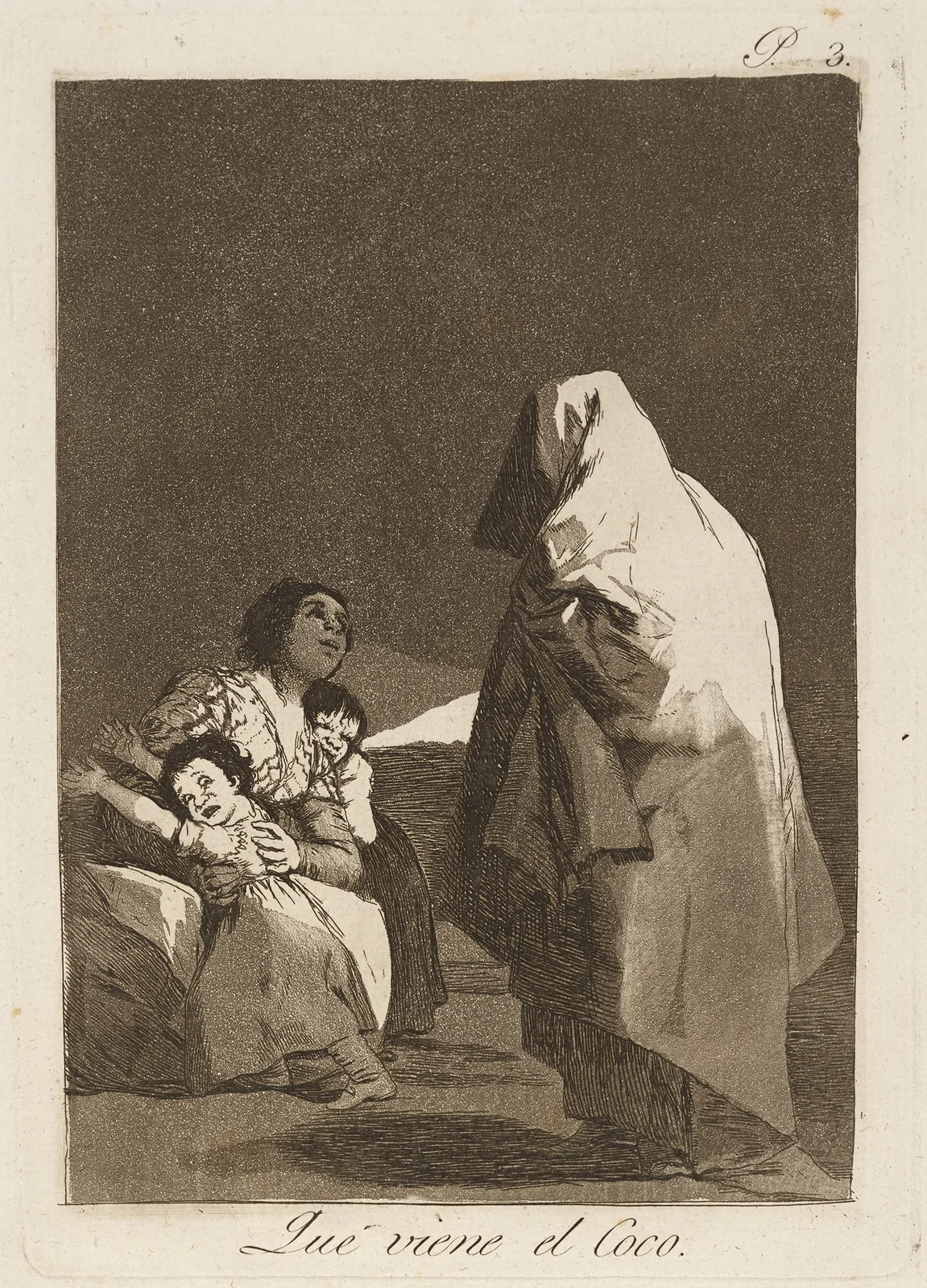 Que viene el Coco. (Here comes the bogey-man.) av Francisco de Goya