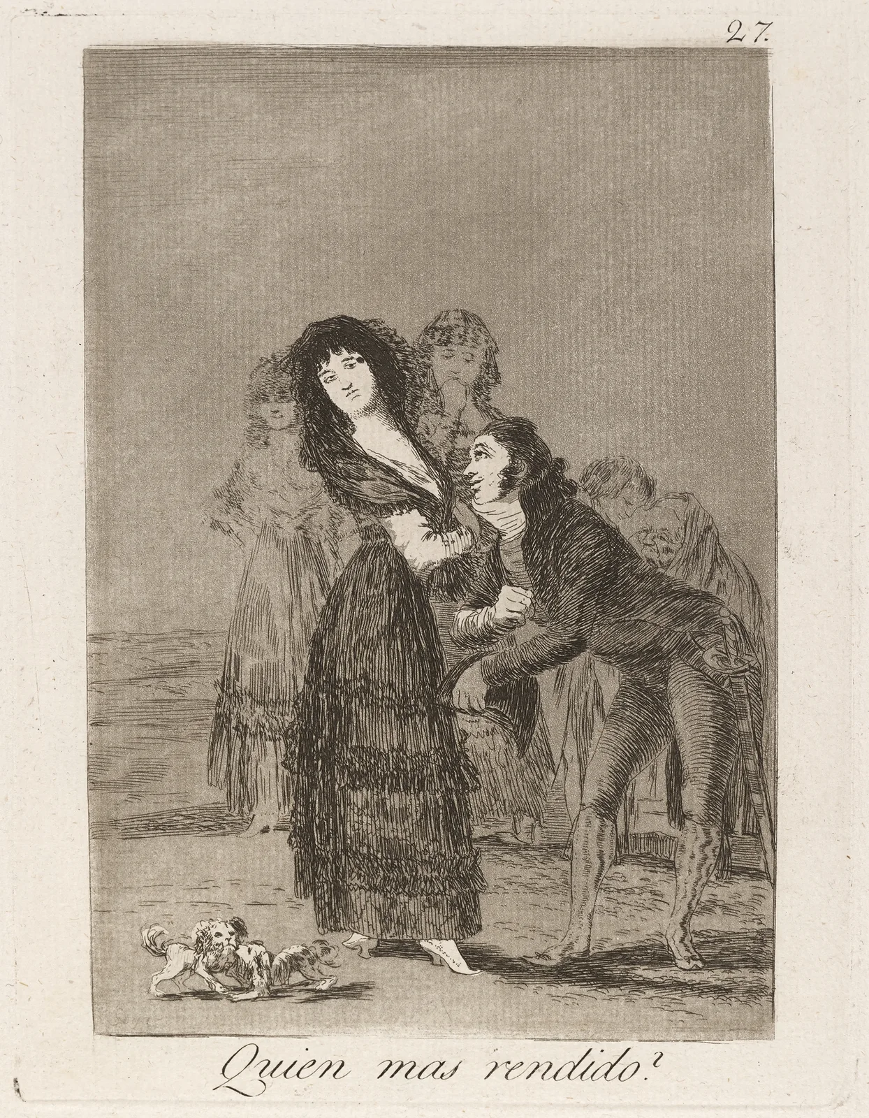 Quien mas rendido (Which of them is the more overcome) av Francisco de Goya