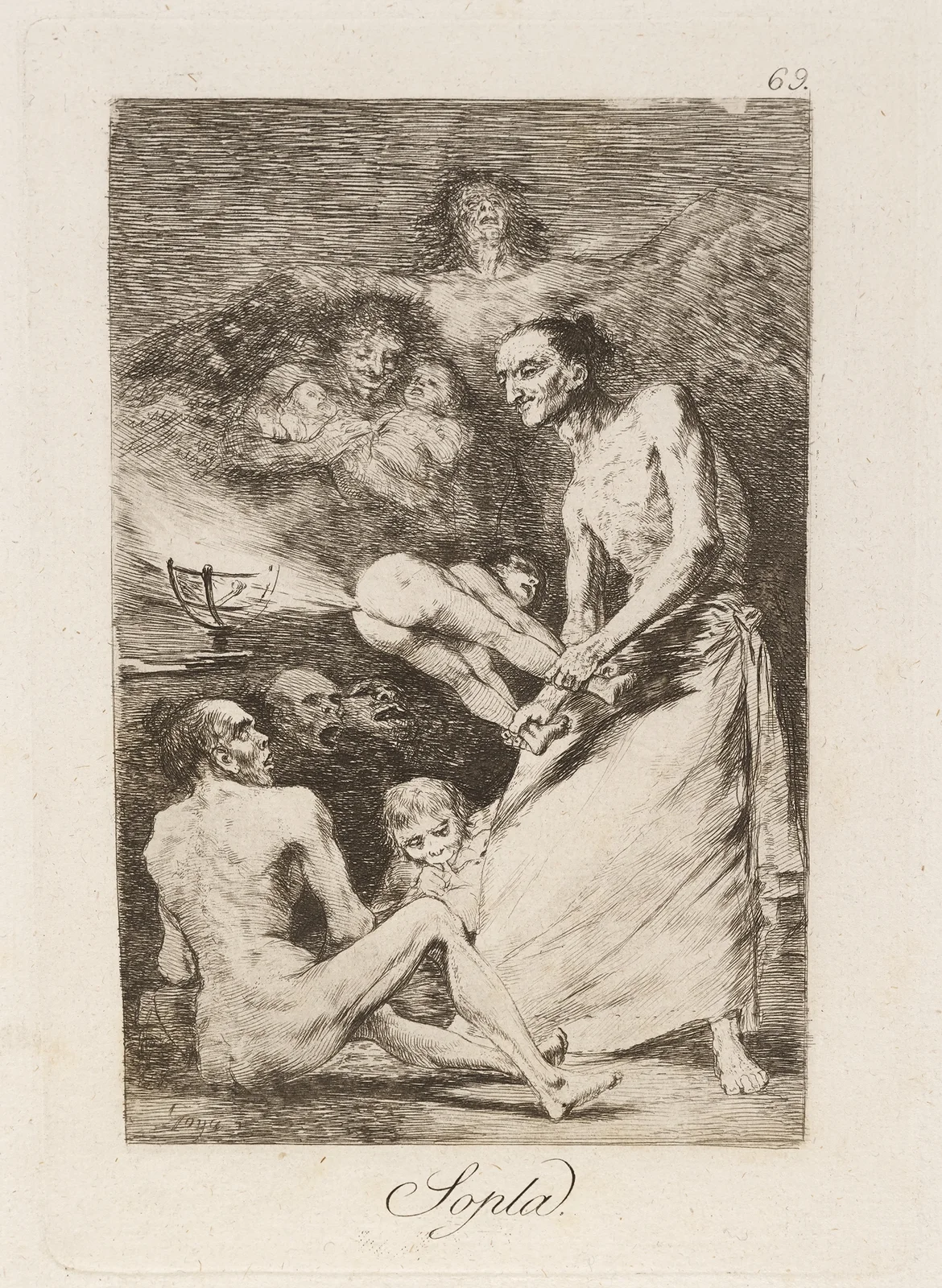 Sopla. (Blow.) av Francisco de Goya