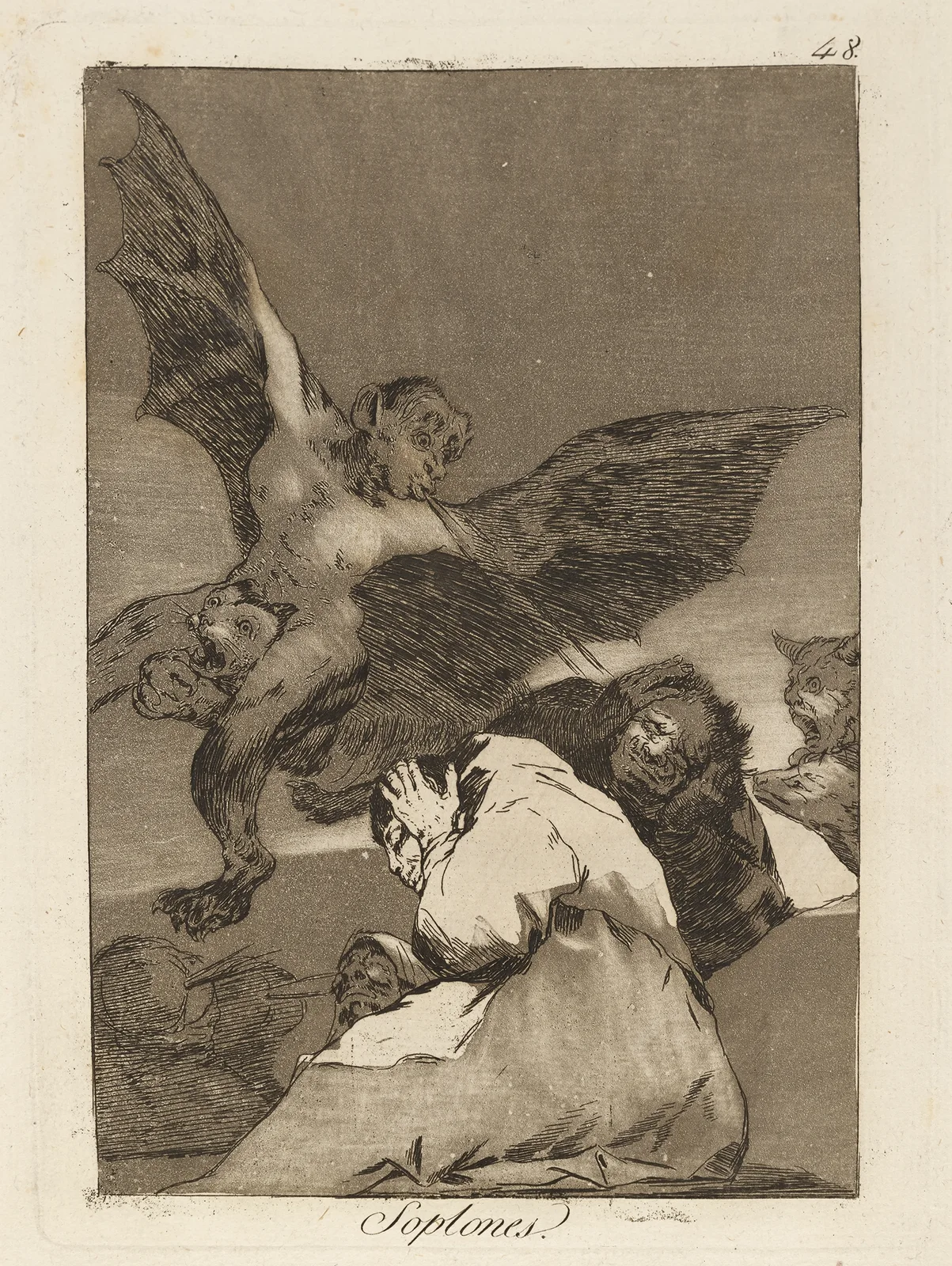 Soplones. (Tale-bearers—Blasts of wind) av Francisco de Goya