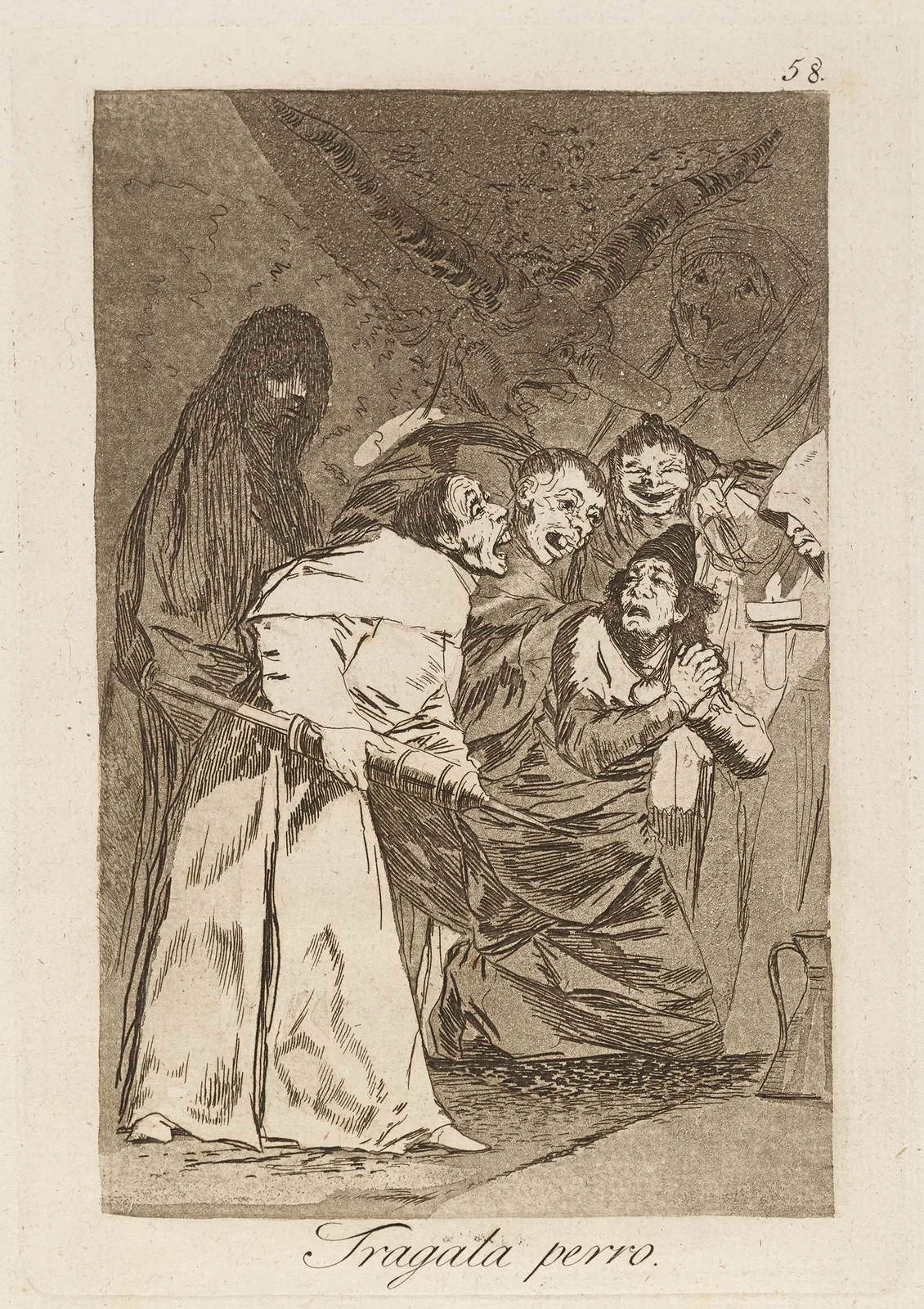 Tragala perro. (Swallow it, dog.) av Francisco de Goya