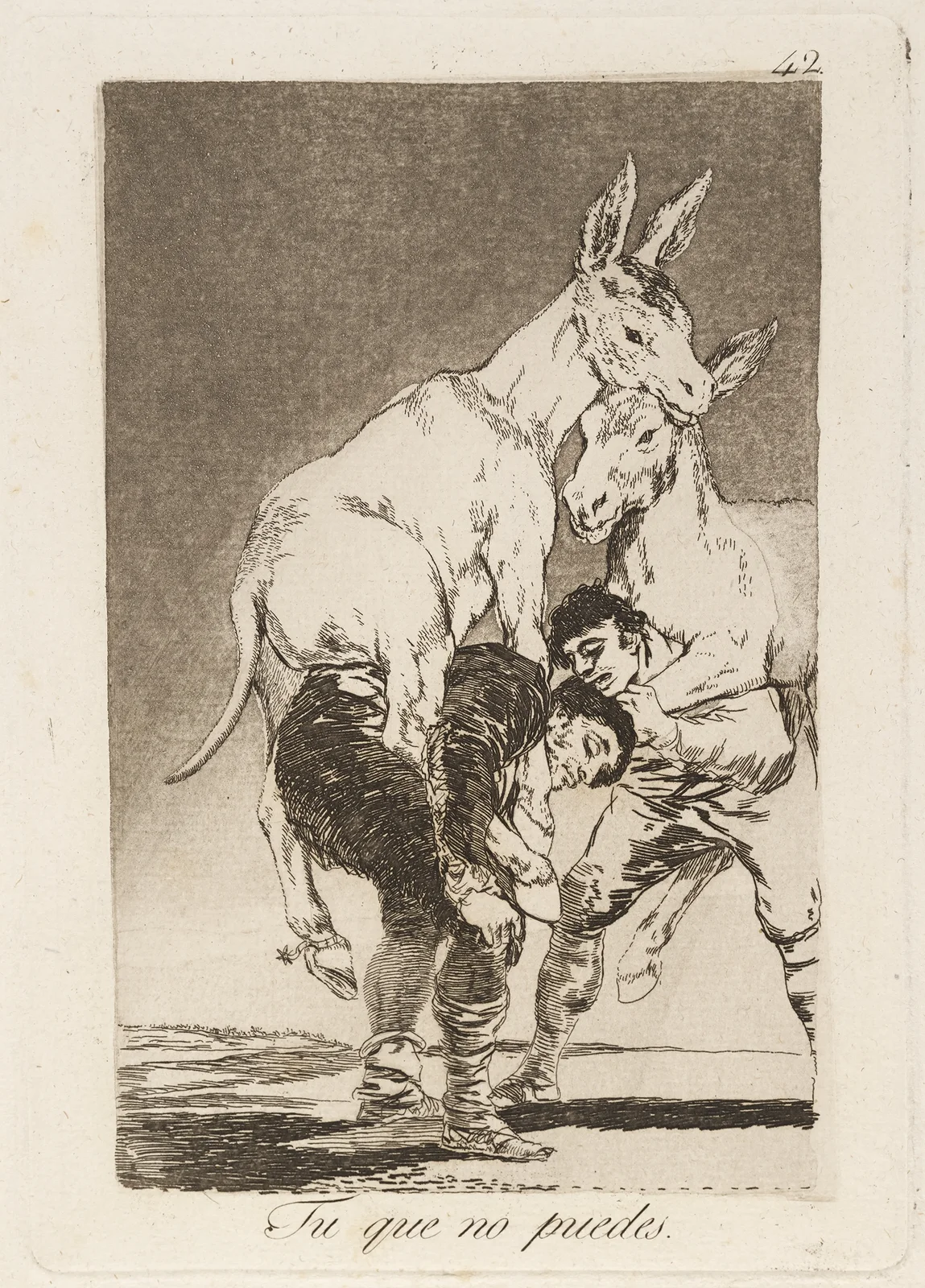 Tu que no puedes. (Thou who canst not.) av Francisco de Goya