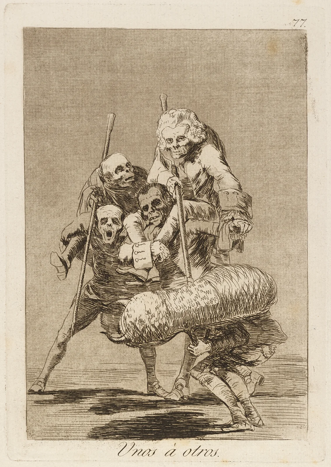 Unos á otros. (What one does to another.) av Francisco de Goya