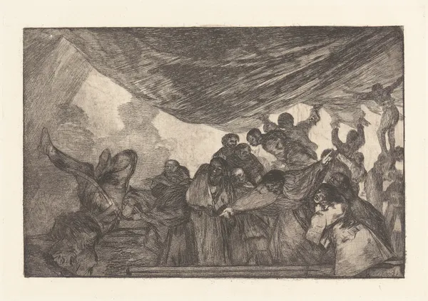 Without Commending Himself either to God or the Devil [Clear Folly] (Sin Recomendarse a Dios ni al Diablo [Disparate Claro]) av Francisco de Goya