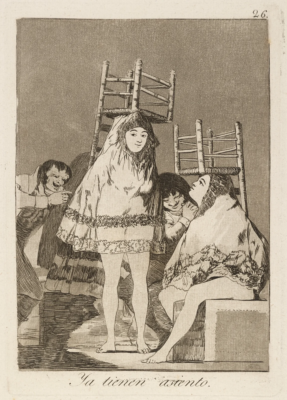 Ya tienen asiento. (They’ve already got a seat.) av Francisco de Goya
