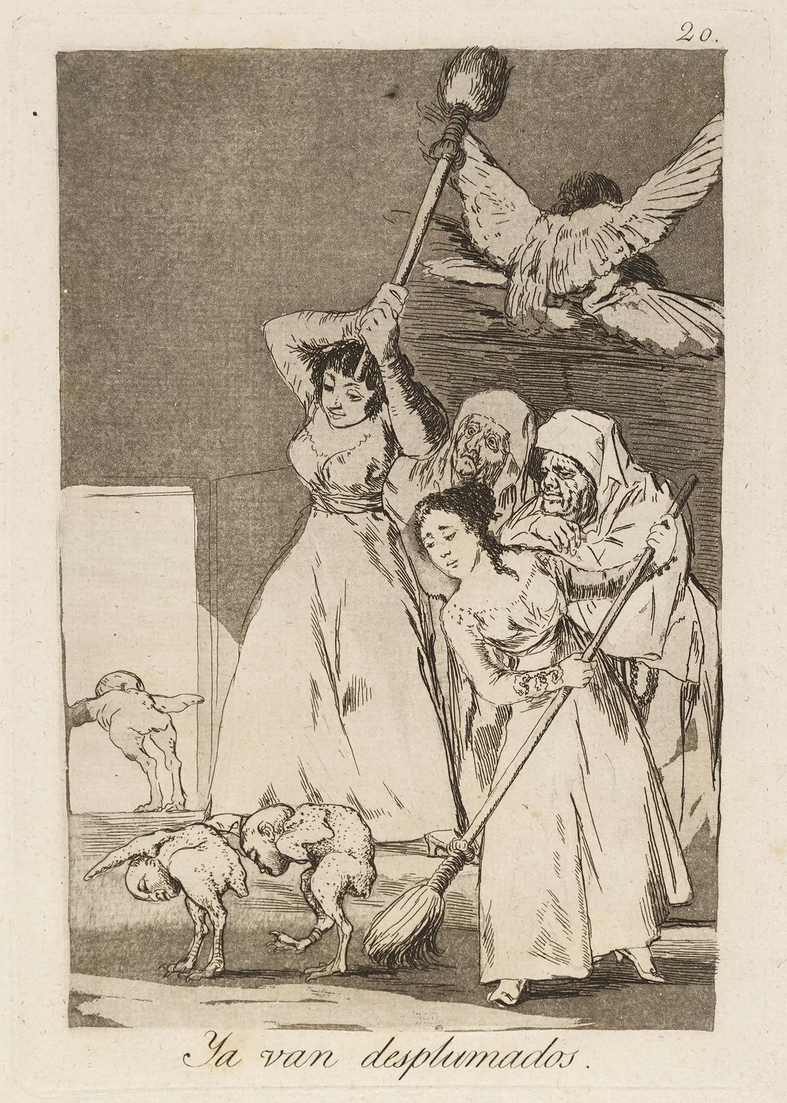 Ya van desplumados. (There they go plucked.) av Francisco de Goya