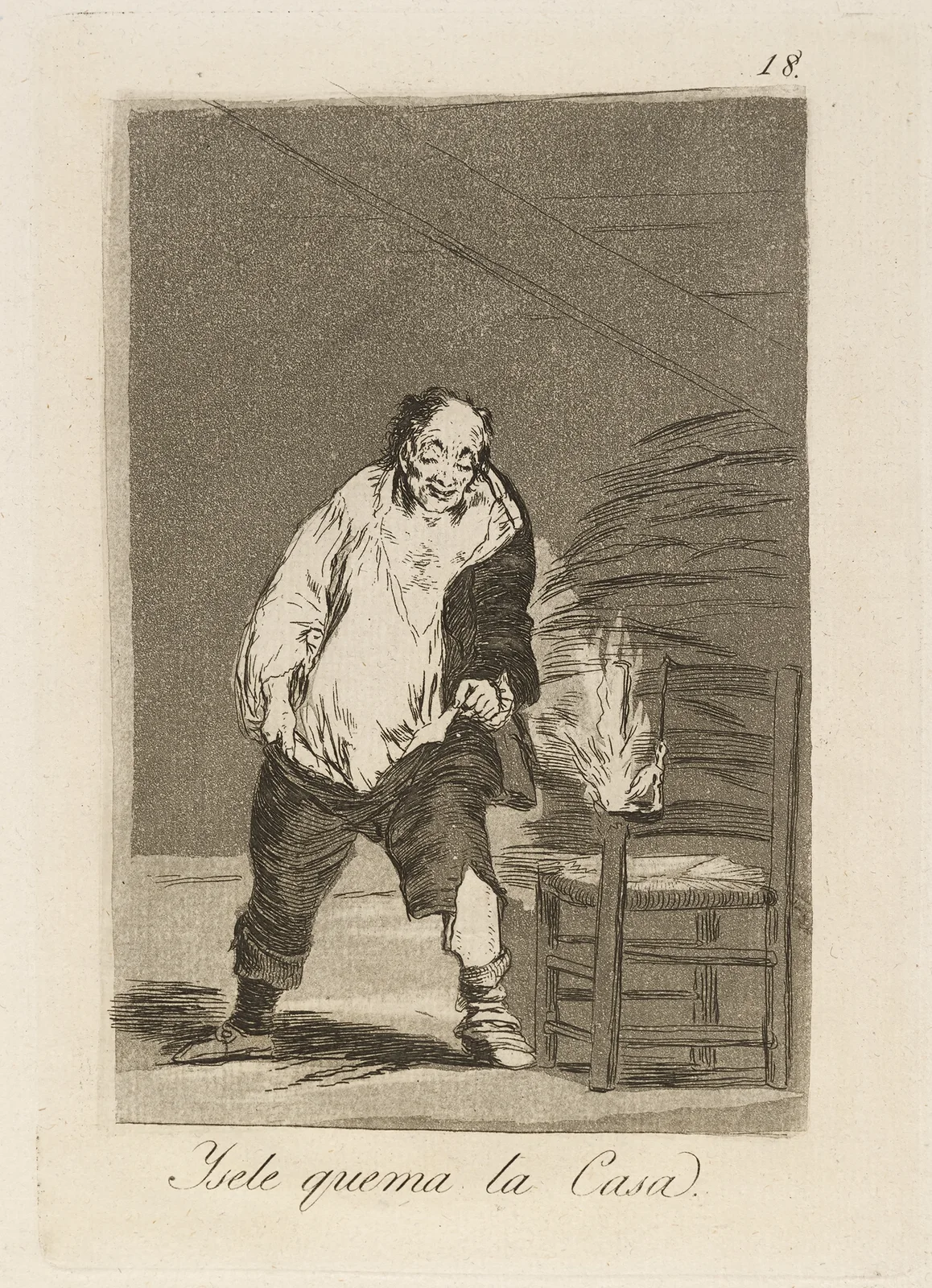 Ysele quema la Casa. (And his house is on fire.) av Francisco de Goya