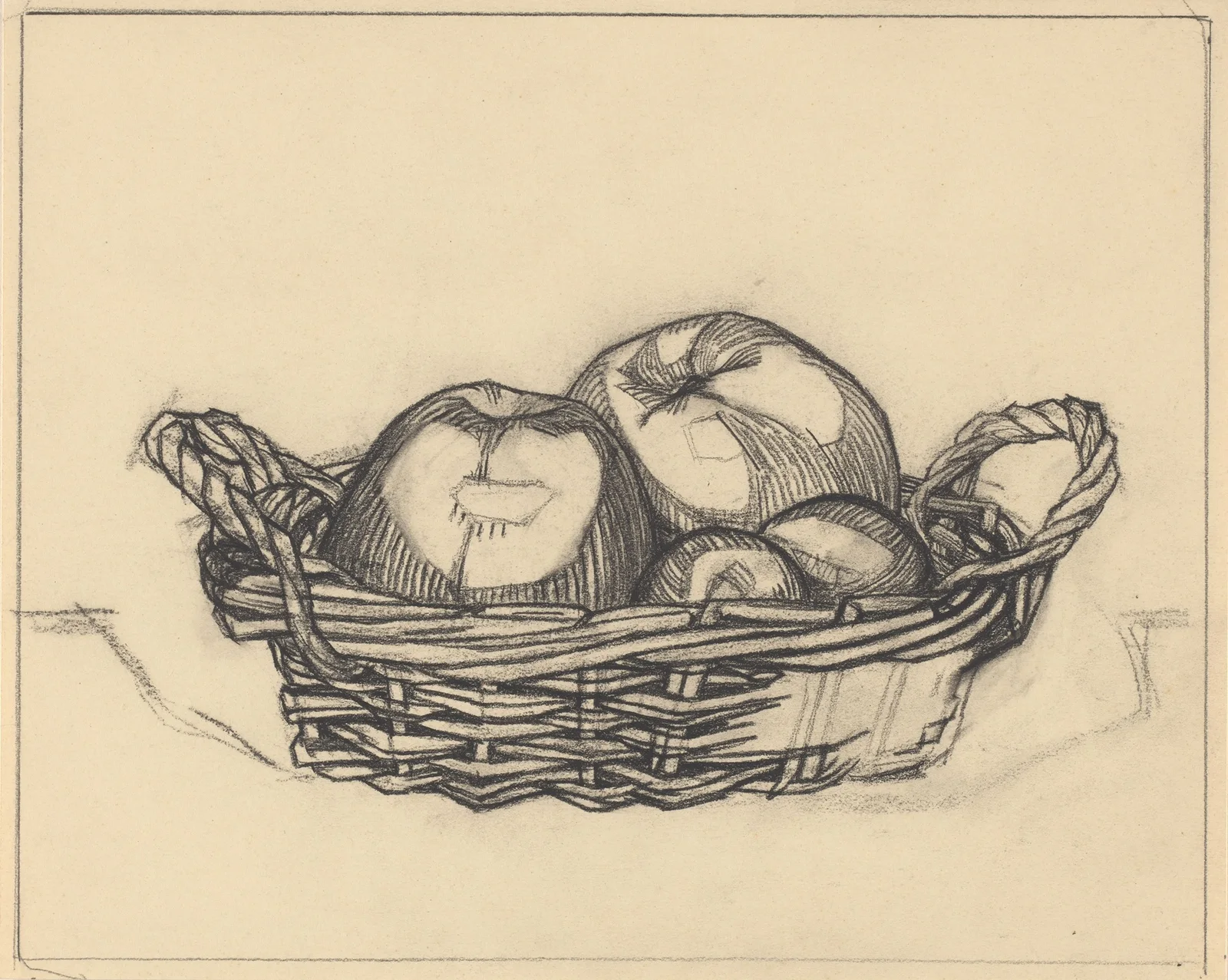 Basket with apples (20th century) av Julie de Graag