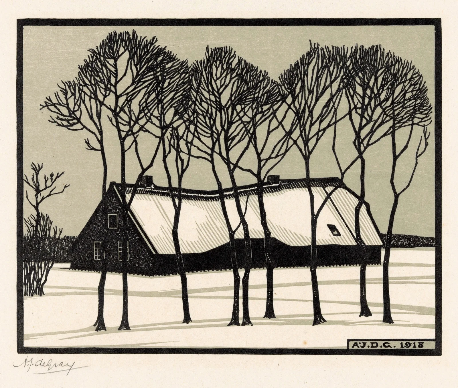 Boerderij in de sneeuw av Julie de Graag