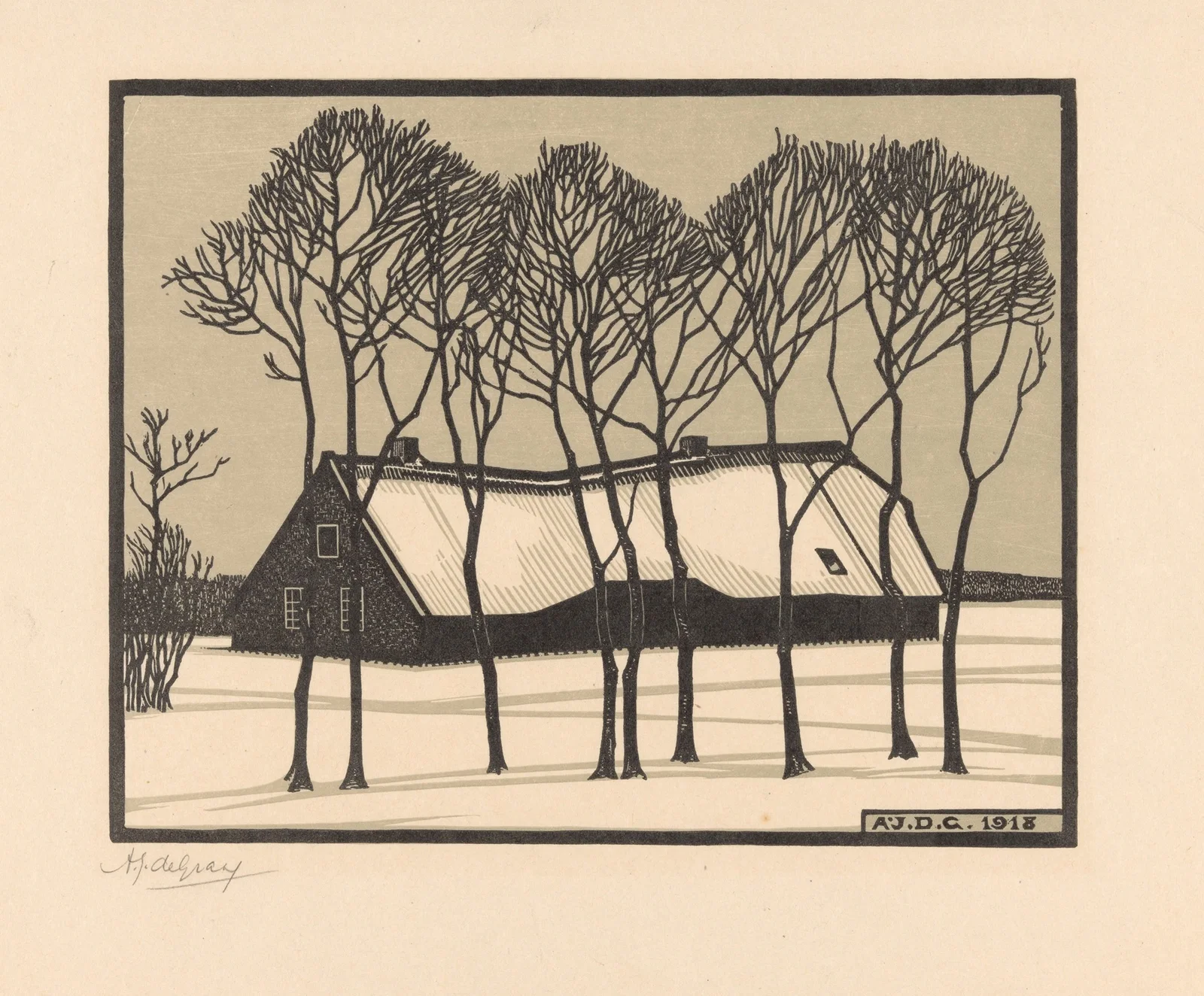 Farm in the snow av Julie de Graag