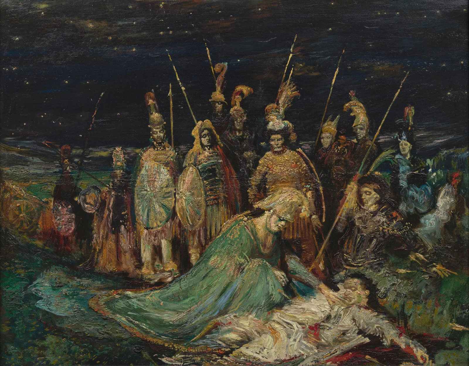 Alexandre pleurant Darius av Henry de Groux