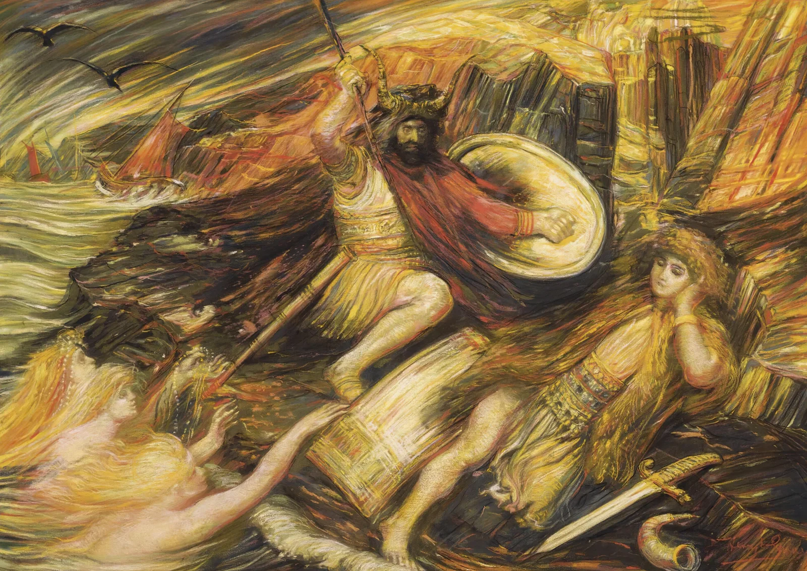 La mort de Siegfried av Henry de Groux