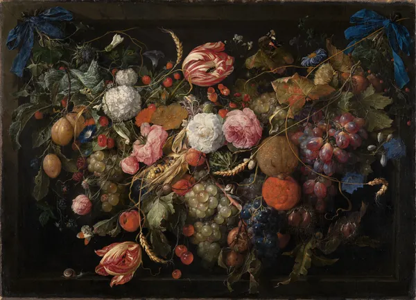 Girlande von Blumen und Früchten av Jan Davidsz de Heem