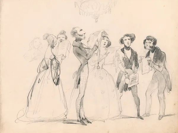 Caricatures of Singing Figures av Nicaise De Keyser
