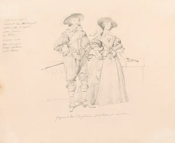 Charles I England, and His Wife Henrietta Maria av Nicaise De Keyser