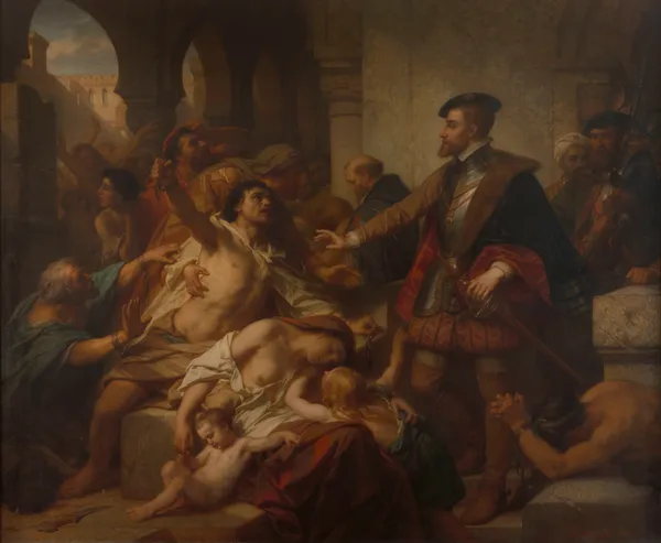 Charles V Frees the Slaves in Tunis, 1873 av Nicaise De Keyser