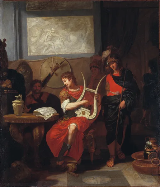 Achilles Playing the Lyre before Patrocles av Gerard de Lairesse